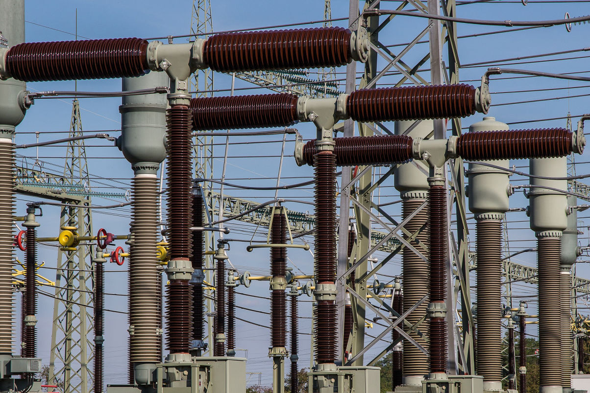 An image of an energy substation and the equipment located within it.